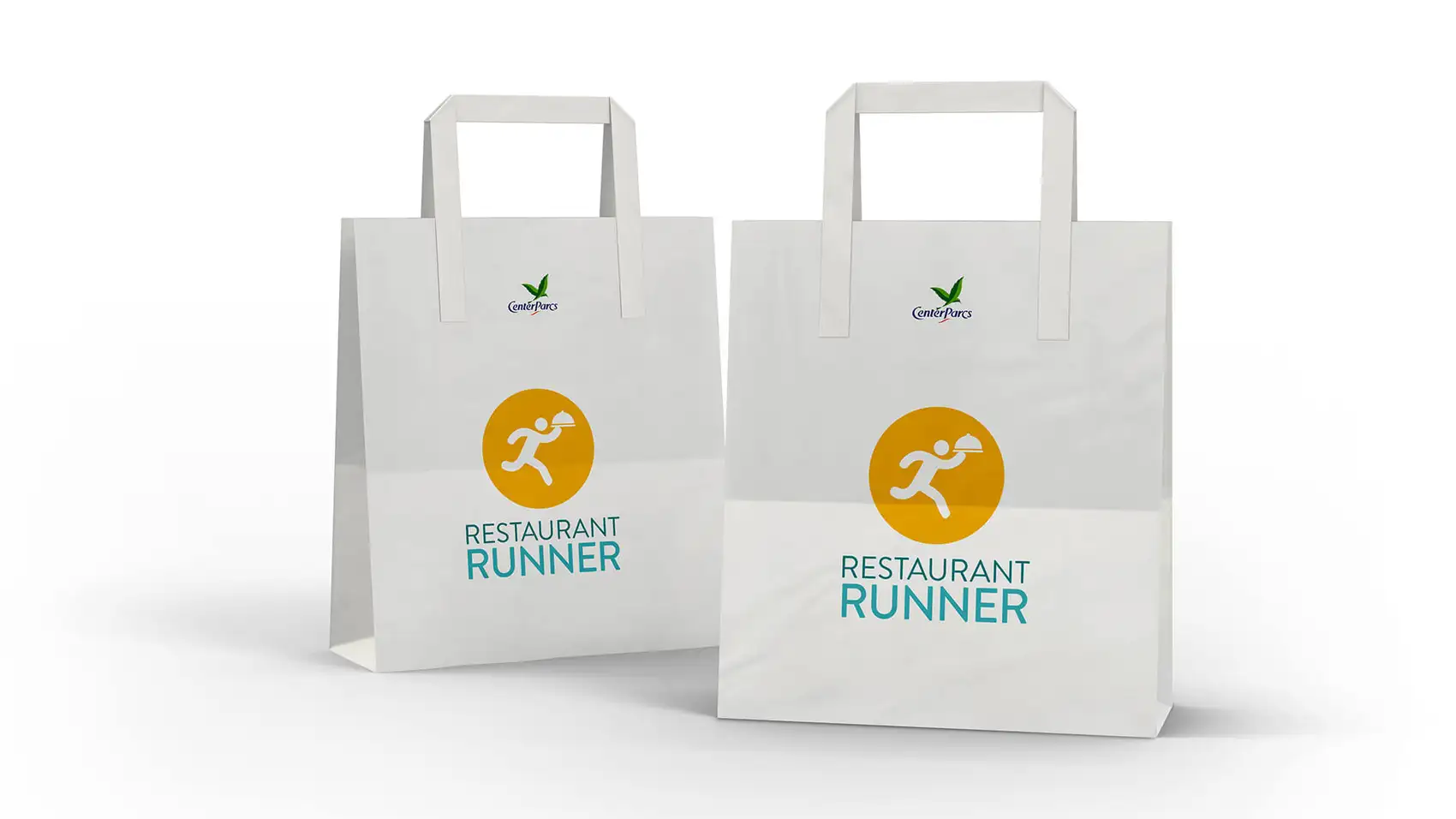 Center Parcs Restaurant Runner branding on delivery bags