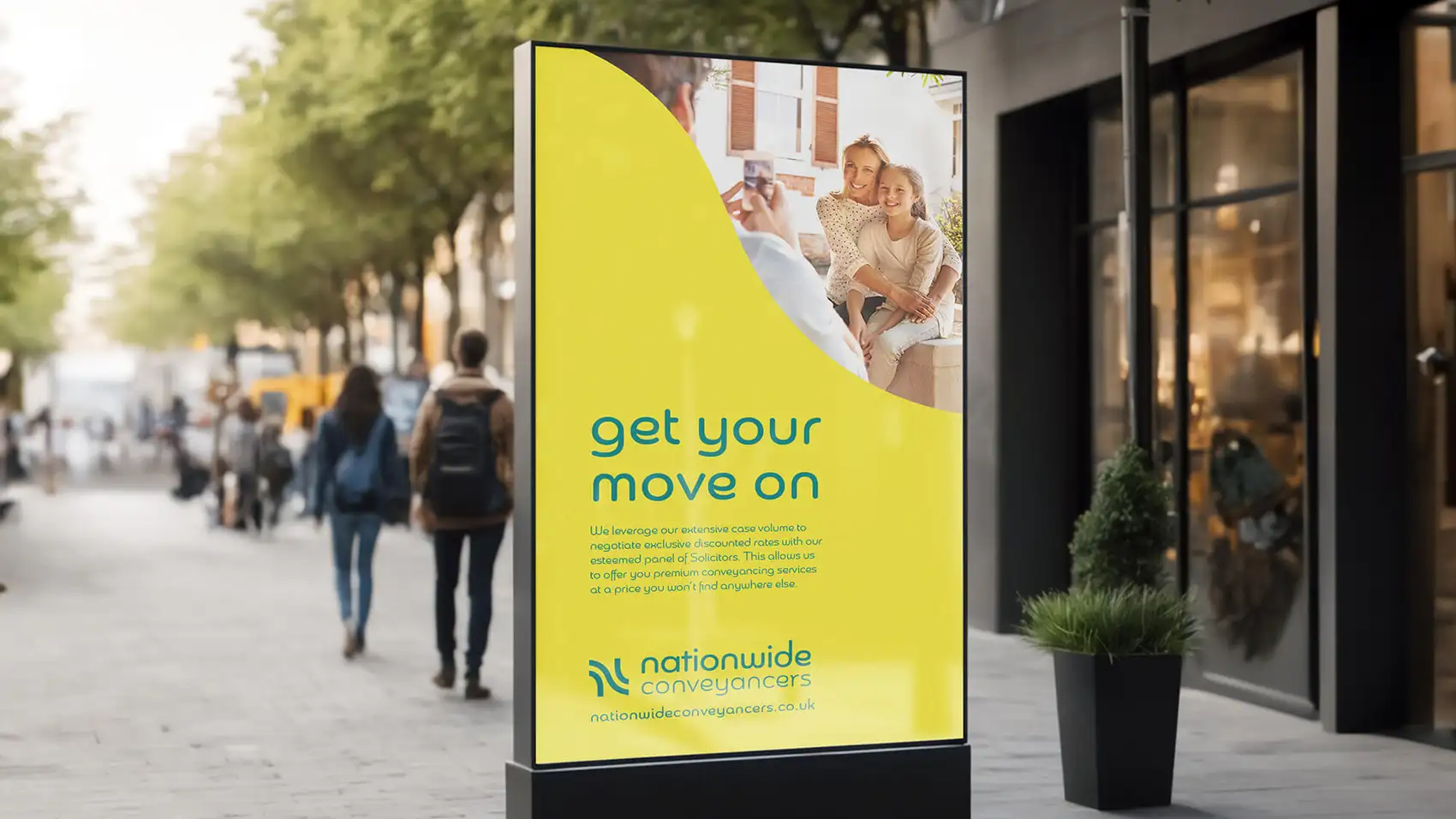 Nationwide Conveyancers billboard in a town centre