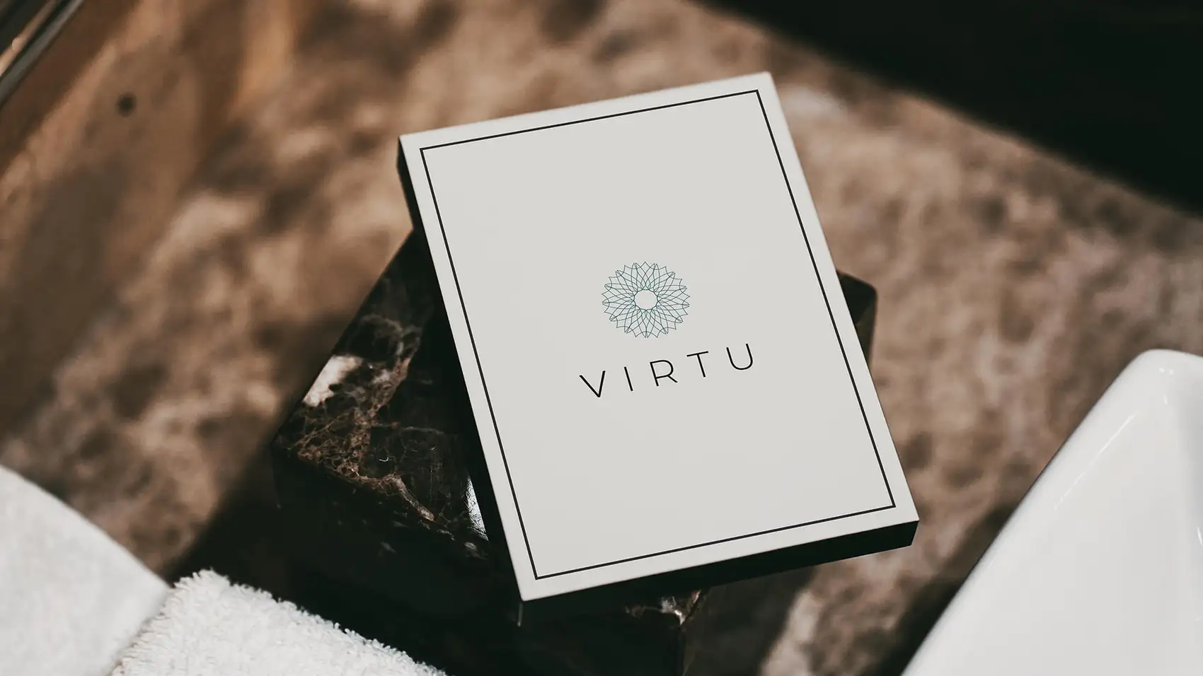 Virtu branding on presentation box